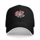 Black baseball cap with Chibi Gnome Print and Chappell Gnome Text