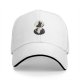 Black baseball cap with black and white cat moon graphic