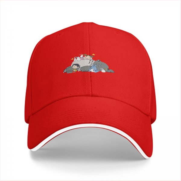 Black baseball cap with My Neighbor Totoro anime character print