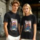 Olive T-shirt with Superhero Lounging Under Beach Umbrella Print