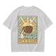 Oversized Dark Green T-Shirt With The Coffee Tarot Card Style Print