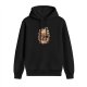 Black hoodie with stylized fantasy creature graphic print