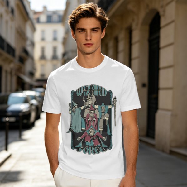 Olive T-Shirt With Wizard Force Graphic Art Print