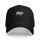 Black baseball cap with embroidered sloth holding a branch