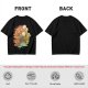 Olive Green T-Shirt with Whimsical Nature Floral and Rock Art Print