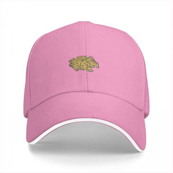 Black Baseball Cap With Pepperoni Pizza Slice Graphic
