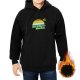Black hoodie with retro sunset and 'Smile If You're Dead Inside' print