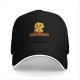 Black Baseball Cap With Cute Duck Holding Coffee Quackfeine Print