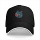 Black baseball cap with cute dragon reading a book graphic