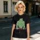 Oversized Army Green T-Shirt With Muscular Frog Lifting Dumbbells Print