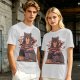 Olive T-Shirt With A Bear Holding A Campfire Mug Design