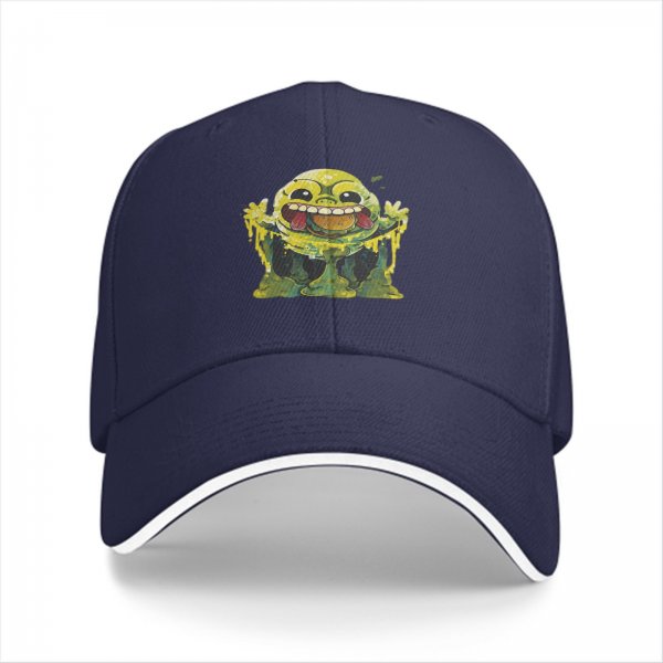Black Baseball Cap With Goofy Green Slime Monster Print
