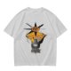 Olive Green T-Shirt With Sun And Dark Figure Graphic Print