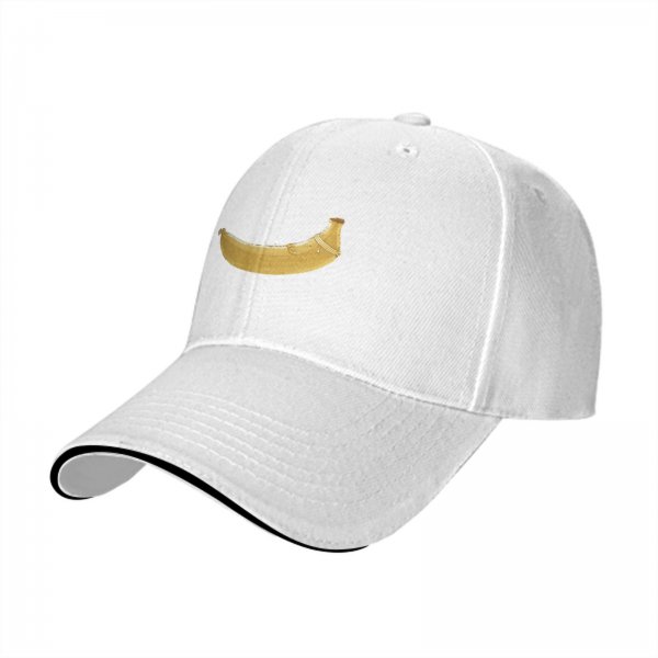 Black Baseball Cap With Banana Graphic Print