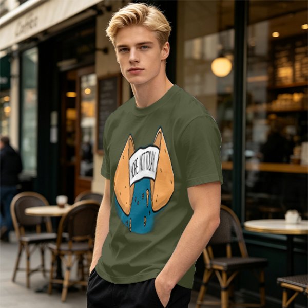 Olive T-Shirt With Funny Fortune Cookie 'Nope Not Today' Print