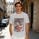 Olive t-shirt with playful kittens in takeout noodle box graphic