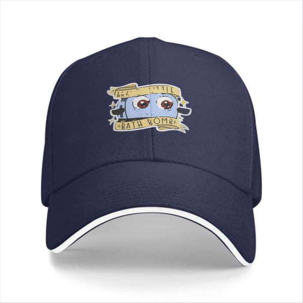 Black Baseball Cap With Cute 'Big Little Bath Bomb' Graphic Design