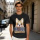 Olive t-shirt with corgi graphic and 'I'll Be Watching You' snack quote