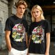 Olive T-shirt with Panda Warrior Riding Mythical Horse Graphic