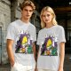 Olive T-Shirt With Halloween Themed Cute Cat Characters Print