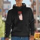 Black hoodie with a ghost holding a 'Be Paranormal' sign