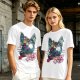 Olive Green T-Shirt With Japanese Nature Inspired Graphic Print