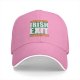 Black baseball cap with 'Please Excuse My Irish Exit Zero Byes Given' print