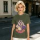 Olive Graphic T-Shirt With Raccoon Opossum Skunk 'GOALS' Print
