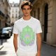 Olive Green T-Shirt With Leaf Shaped Tamagotchi Totoro Print