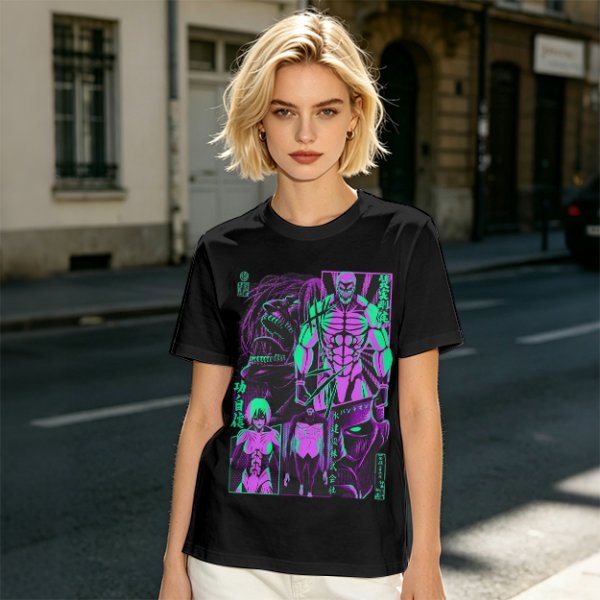 Attack on Titan Anime Villains Neon Graphic T-Shirt