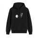 Black Hoodie with Retro CD and Cassette Tape Graphic