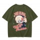 Olive Graphic T-Shirt With Sarcastic Skull Problem Quote