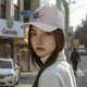 Black Baseball Cap with Cartoon Characters and CLUB Print