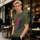 Olive T-shirt with Superman Laser Eyes Art Print