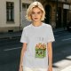Olive Green T-Shirt With Cartoon Burning Dumpster Graphic