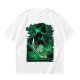 Olive Green Anime T-Shirt With Swordsman Character Artwork