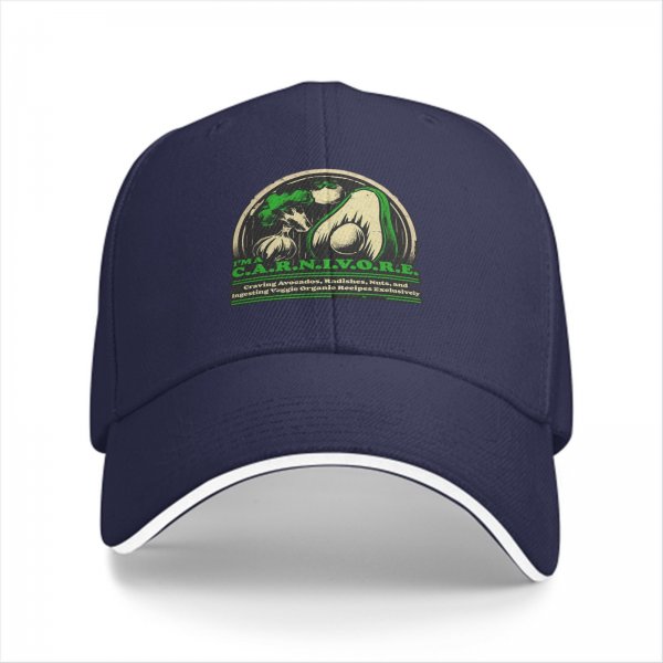 I'm a C.A.R.N.I.V.O.R.E. vegetable graphic black baseball cap
