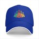 Black Baseball Cap With Colorful Cat Guitar Graphic Design