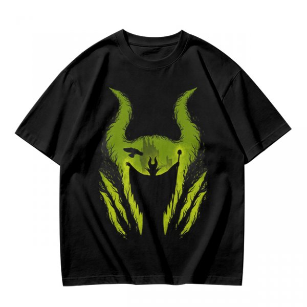 Olive Green T-Shirt With Monster Horned Claw Graphic Print
