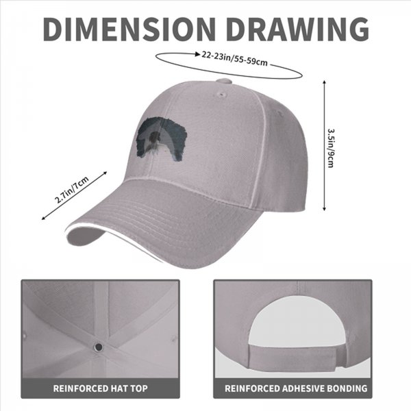 Black Baseball Cap With Monster Face Graphic Design