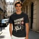 Olive graphic tee with caffeine kick cartoon coffee cup design