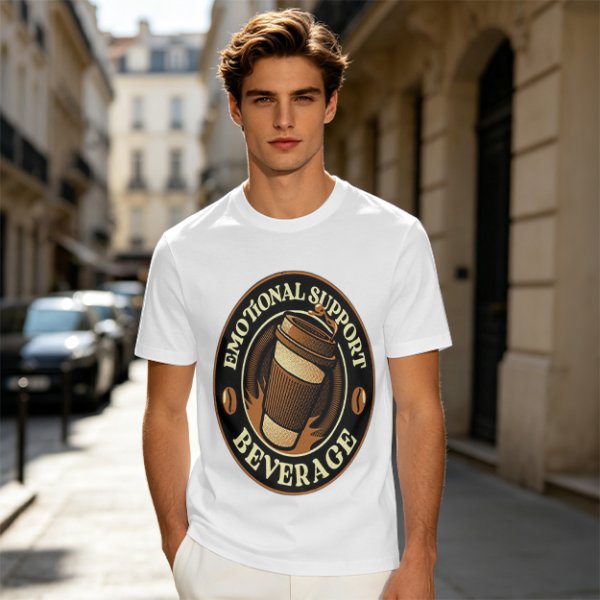 Emotional Support Beverage Coffee Lover Graphic T-Shirt
