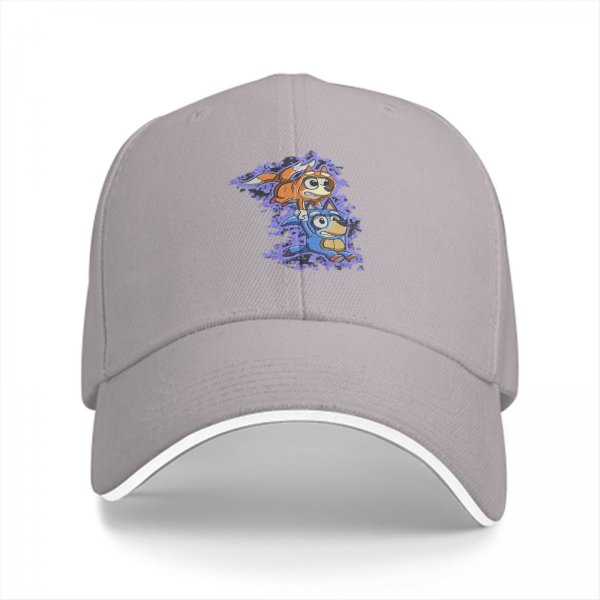 Black Baseball Cap With Cartoon Dog Characters Graphic