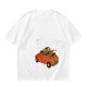 Olive T-Shirt with Skeleton and Friends in Christmas Car Print
