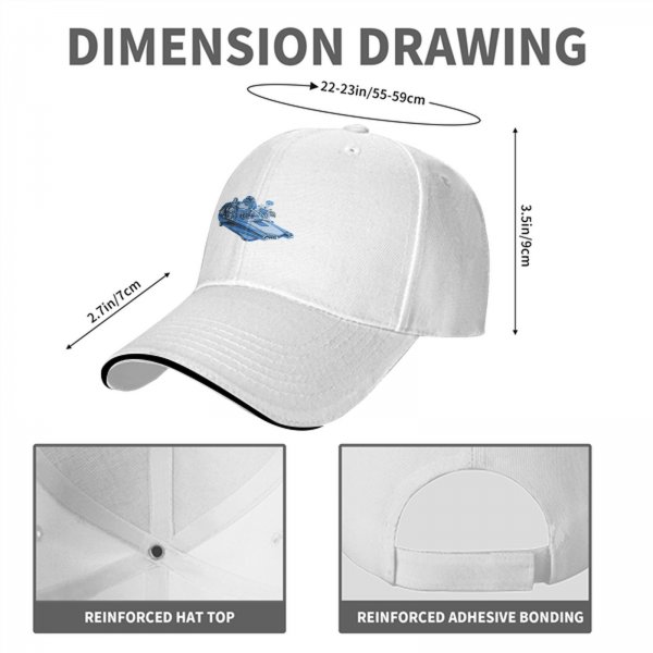 Black Baseball Cap With Blue Retro Car Graphic Print