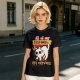 Olive graphic t-shirt with nervous white cat and 'All of my systems are nervous' text