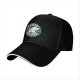 Black baseball cap with I Love Cats & Coffee graphic print