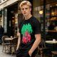 Olive T-Shirt With Cartoon Anthropomorphic Apples In Forest Print