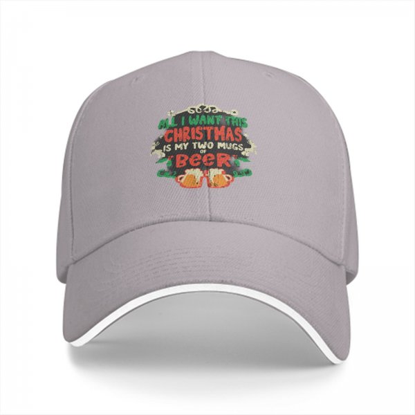 Christmas Beer Lover Baseball Cap - All I Want For Christmas Is Two Mugs Of Beer