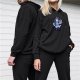 Black Hoodie With Cute Husky Serving Pastries Graphic